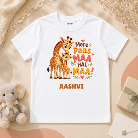 Cute Giraffe Mommy Love Mere Paas Maa Hai
