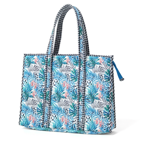 TROPICAL TEAL JAM PRINT SMALL TOTE BAG