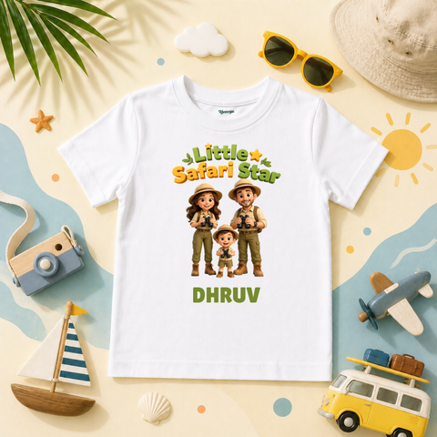 Safari Adventure Theme Little Safari Star Family Travel Jungle Trip Custom Name T Shirt