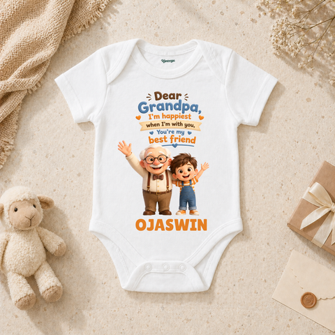 Dear Grandpa My Best Friend Cute Grandfather And Grandchild Baby