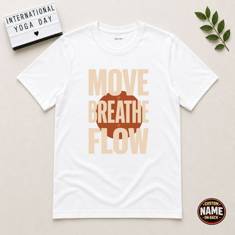 Move Breathe Flow Yoga Printed Tshirt