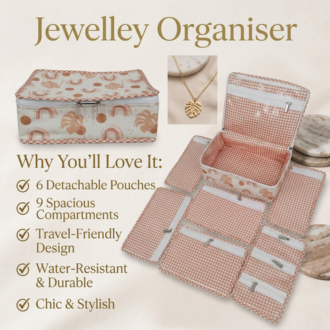 TERRACOTTA RAINBOWS PRINT JEWELRY ORGANIZER