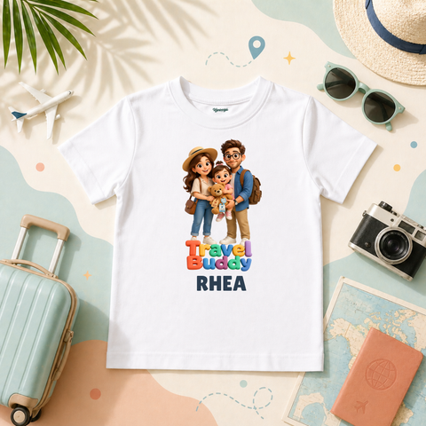 Travel Buddy Personalized Kids T-Shirt Family Vacation Theme