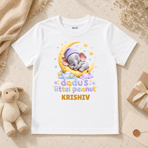 Dadu’s Little Peanut Cute Sleeping Elephant Moon And Stars Baby