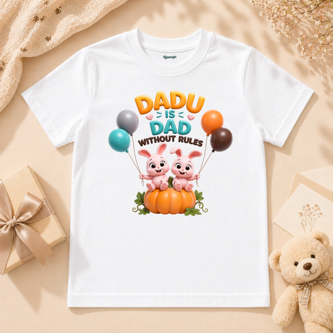 Adorable Dadu Love Theme Bunny Twins Sitting On Pumpkin Baby