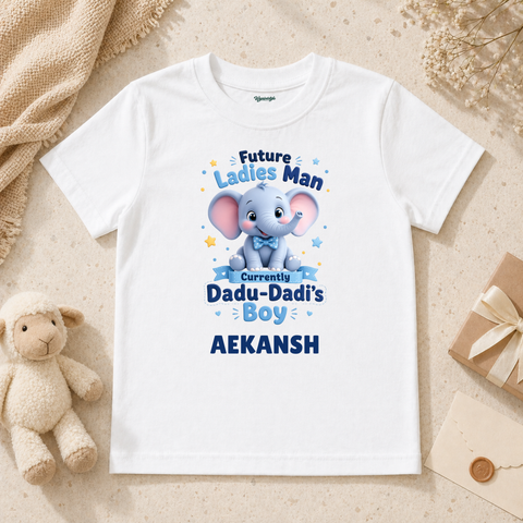 Future Ladies Man Cute Baby Elephant With Dadu Dadi Love