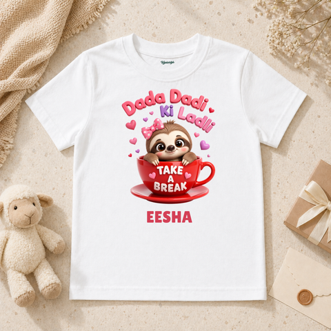 Adorable Sloth Baby Girl Outfit With Take A Break Love
