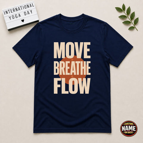 Move Breathe Flow Yoga Printed Tshirt