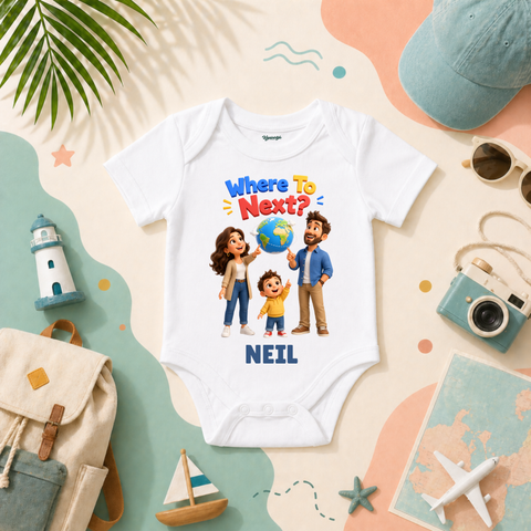 Where To Next Travel Kids T-Shirt Personalized Family Vacation Theme