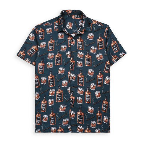 PLAYFUL BEER BOTTLE PRINTED SHIRT