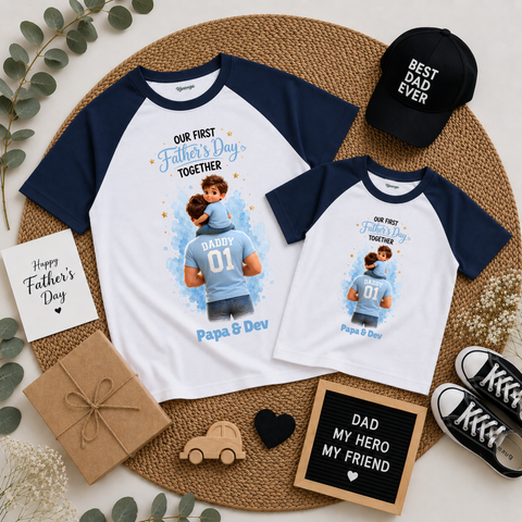 Papa & Son Father’s Day Matching Raglan T-Shirts combo