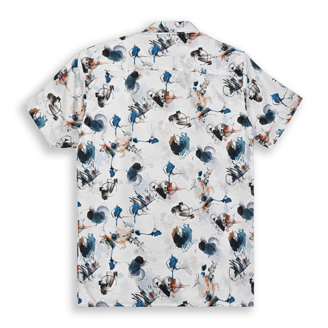 LIGHT GREY FLORAL PRINTED SHIRT