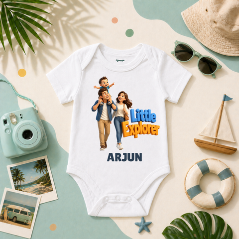 Little Explorer Family Travel Personalized Name T Shirt