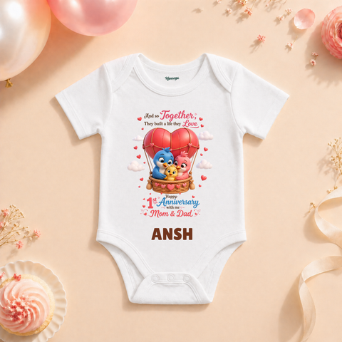 Kids 1st Anniversary Family Love T Shirt Custom Name Design