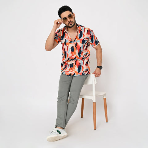 MIX COLOUR ABSTRACT PRINTED SHIRT