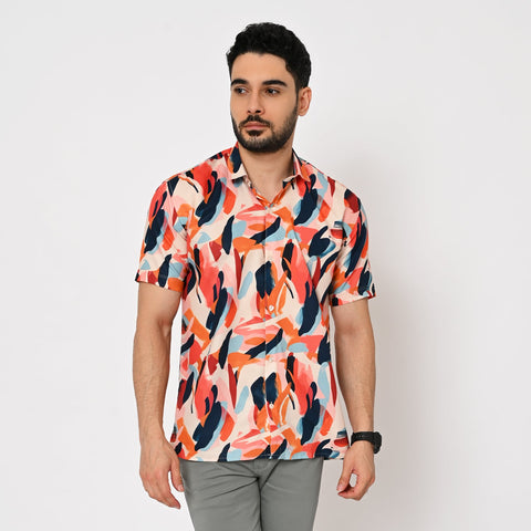 MIX COLOUR ABSTRACT PRINTED SHIRT