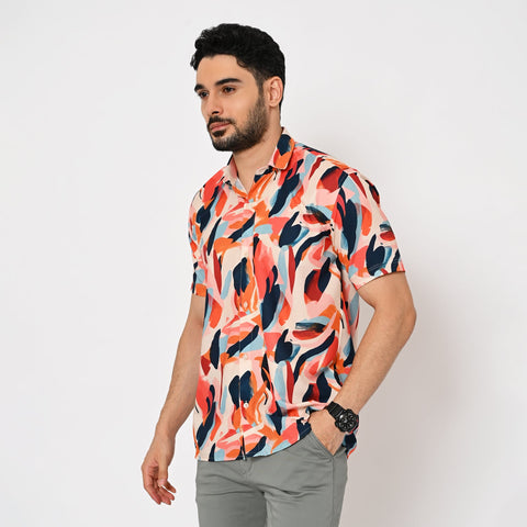 MIX COLOUR ABSTRACT PRINTED SHIRT