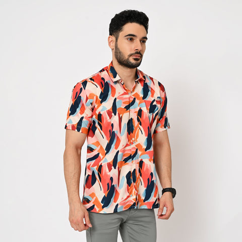 MIX COLOUR ABSTRACT PRINTED SHIRT