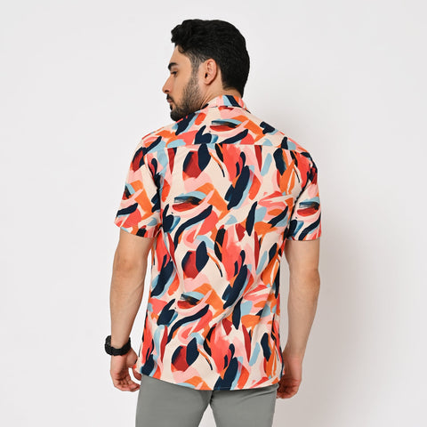 MIX COLOUR ABSTRACT PRINTED SHIRT
