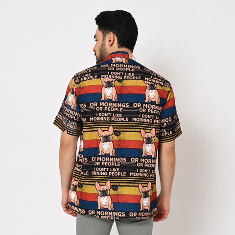 BIG STRRIPES DOG PRINTED SHIRT