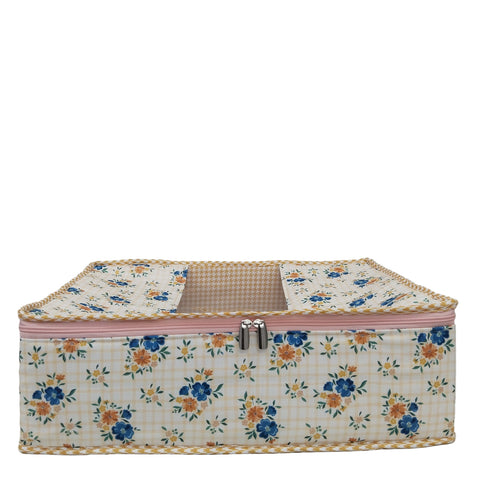 BLUEBELL BUTTERSCOTCH CHECKS PRINT GRAND SAREE ORGANIZER