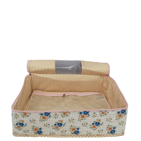 BLUEBELL BUTTERSCOTCH CHECKS PRINT GRAND SAREE ORGANIZER