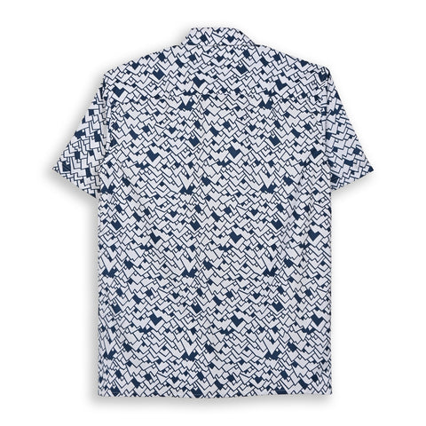 LIGHT BLUE GEOMETRIC PRINTED SHIRT