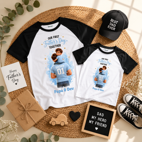 Papa & Son Father’s Day Matching Raglan T-Shirts combo