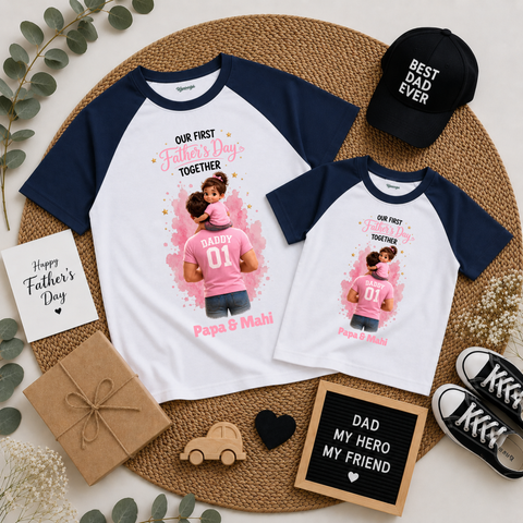 Papa & Daughter Father’s Day Matching Raglan T-Shirts combo