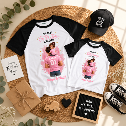 Papa & Daughter Father’s Day Matching Raglan T-Shirts combo