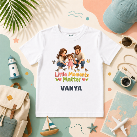 Little Moments Matter Personalized Kids Vacation T-Shirt Family Travel Design