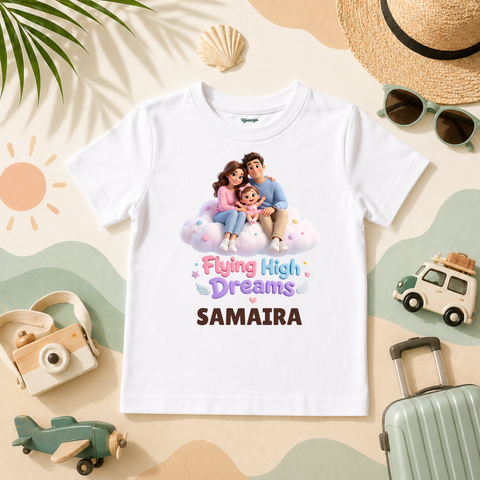 Flying High Dreams Personalized Kids T-Shirt Cute Family Vacation Design