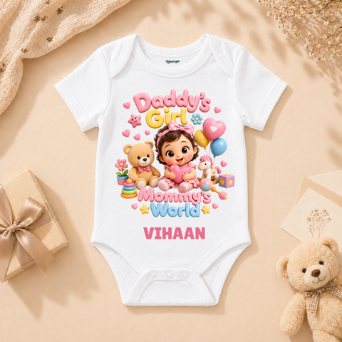Adorable Baby Daddy’s Girl And Mommy’s World Cute Theme