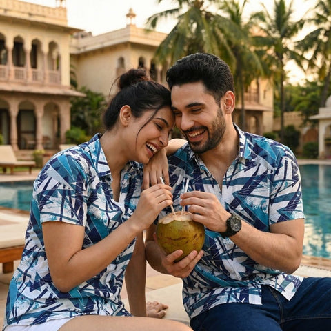 WHITE BASED ABSTRACT PRINTED SHIRT