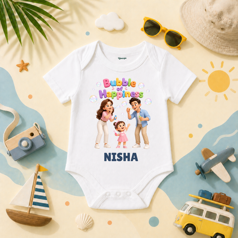 Bubble of Happiness Personalized Kids T-Shirt Cute Family Fun Vacation Design
