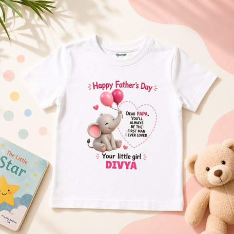 HAPPY FATHER’S DAY LITTLE GIRL ELEPHANT TEE