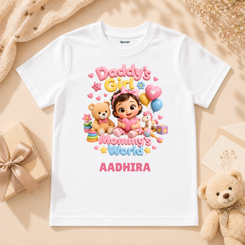 Adorable Baby Daddy’s Girl And Mommy’s World Cute Theme