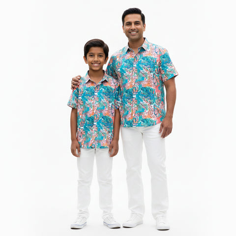 ABSTARCT FLORAL PRINTED SHIRT