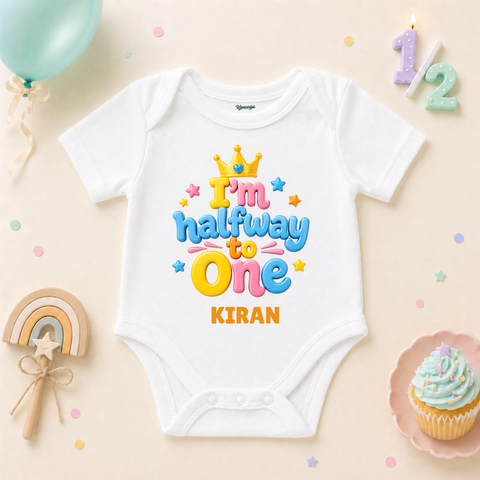 Halfway to One Birthday Custom Name T Shirt