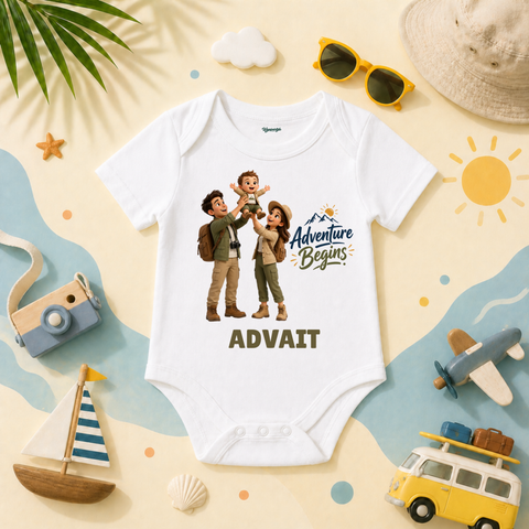 Adventure Begins Family Travel Personalized Name T Shirt