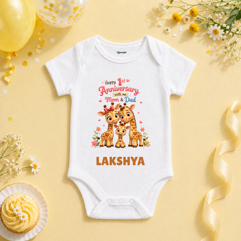 Custom Kids Anniversary Giraffe Family Love T Shirt