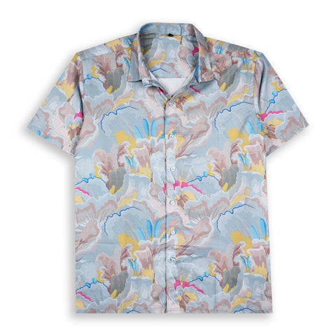 BLUE FLORAL PRINTED SHIRT