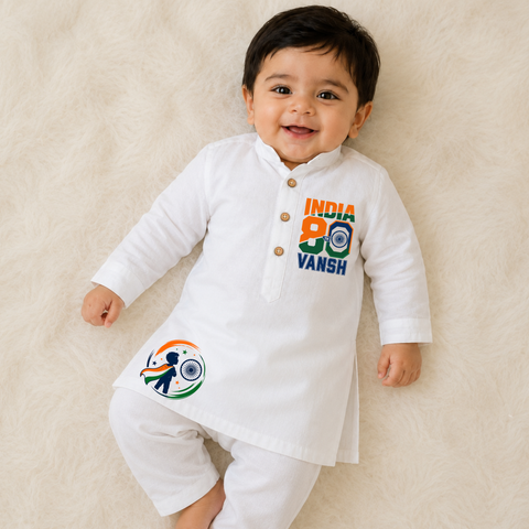 India at 80 Personalized Kurta for Kids
