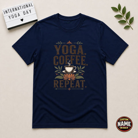 Yoga Coffee Repeat Tshirt