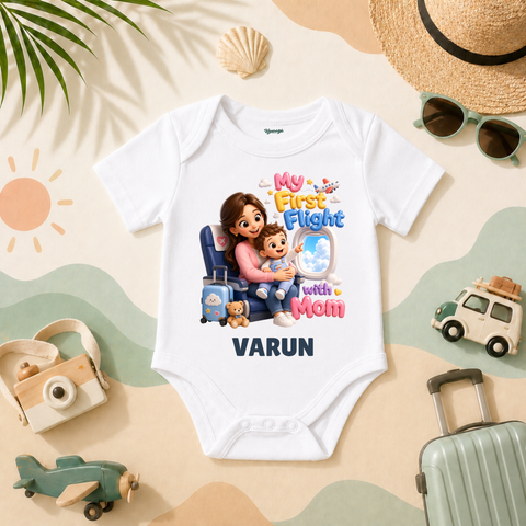 My First Flight With Mom Avir Cute Baby Travel Adventure Full Of Joy