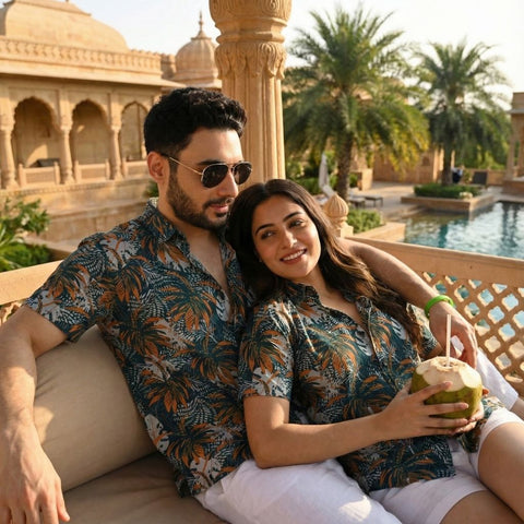 DARK COLOUR TROPICAL PRINTED SHIRT