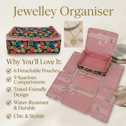 MIDNIGHT MARIGOLD PRINT JEWELRY ORGANIZER