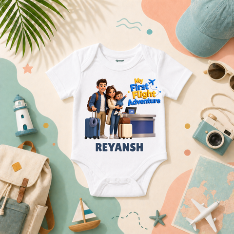 My First Flight Adventure Family Travel Personalized Name T Shirt