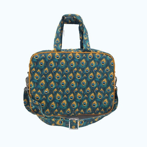 PEACOCK GLORY PRINT TRAVEL BAG