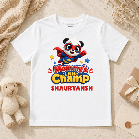 Playful Baby Mommy’s Little Champ With Superhero Panda